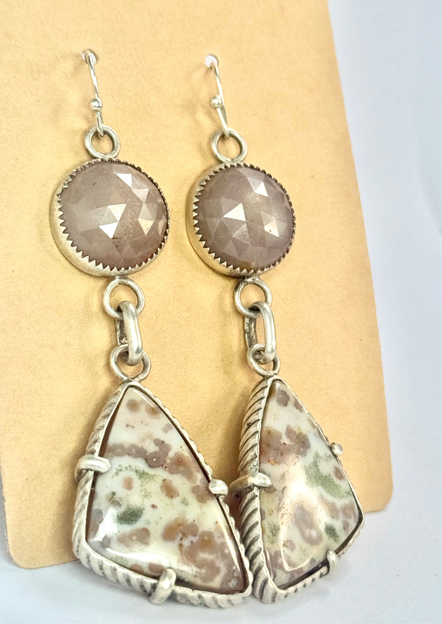 Rose Quartz & Agate Earrings