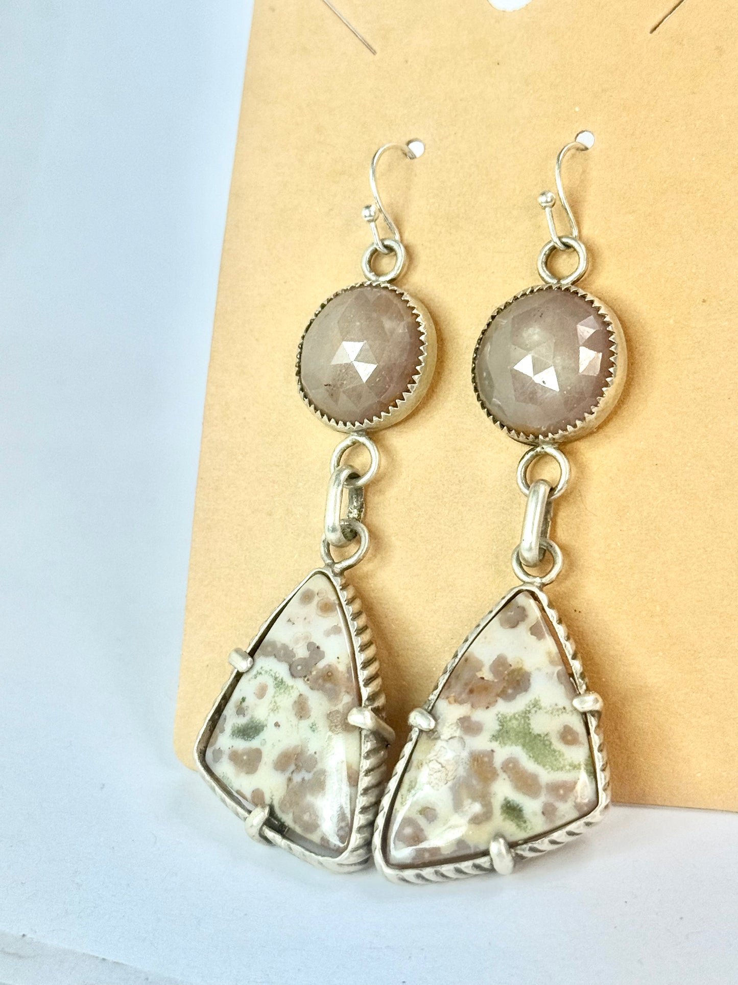 Rose Quartz & Agate Earrings