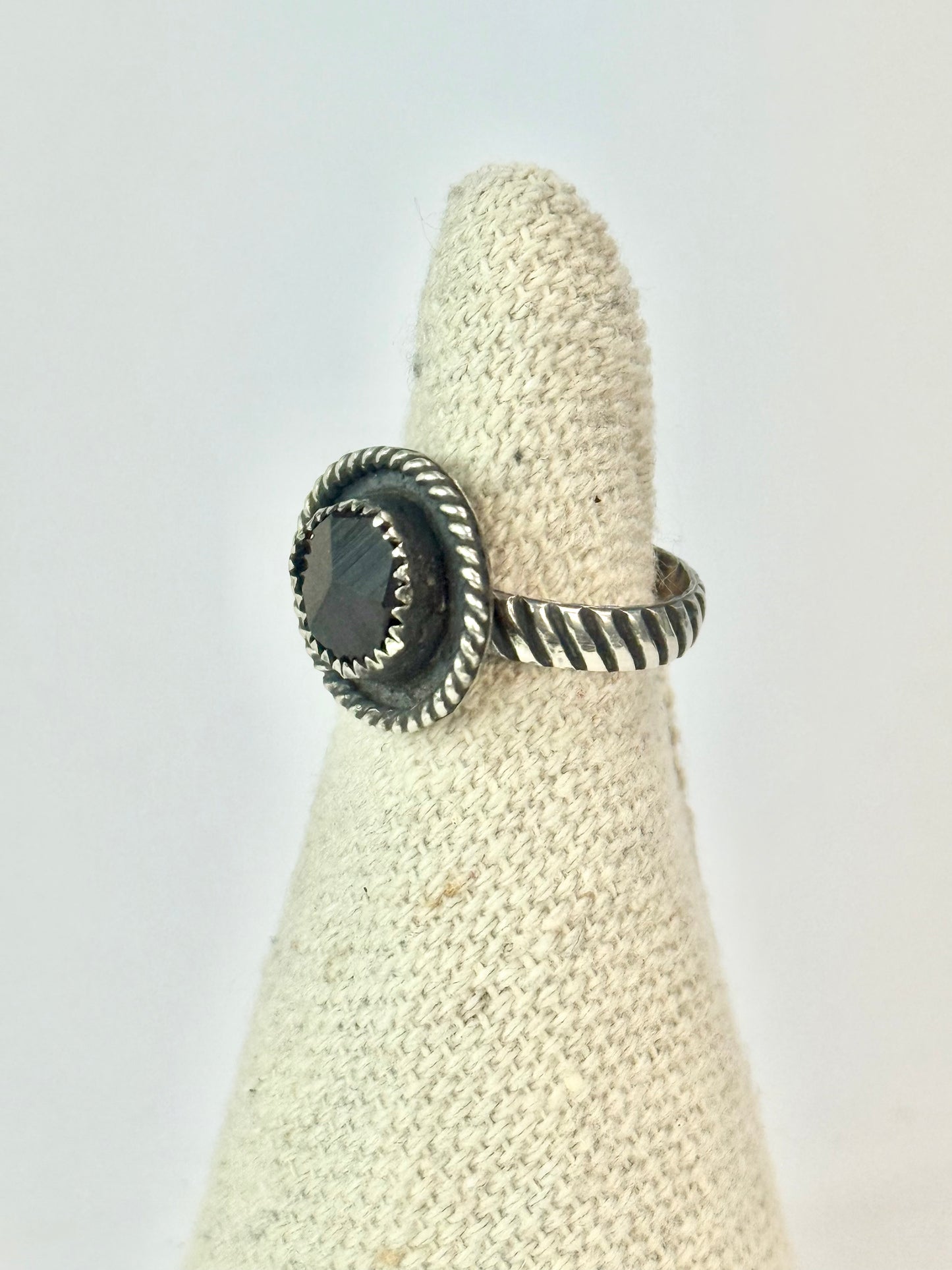 Raw Garnet Shadowbox Ring - Size 6