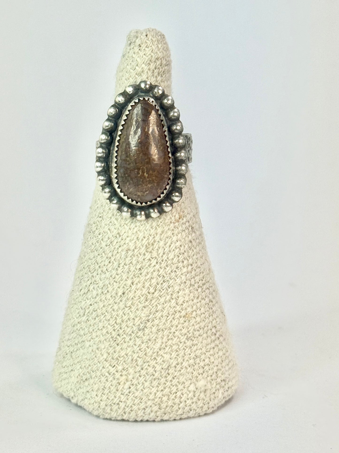 Dinosaur Gembone Teardrop Ring - Size 7.25