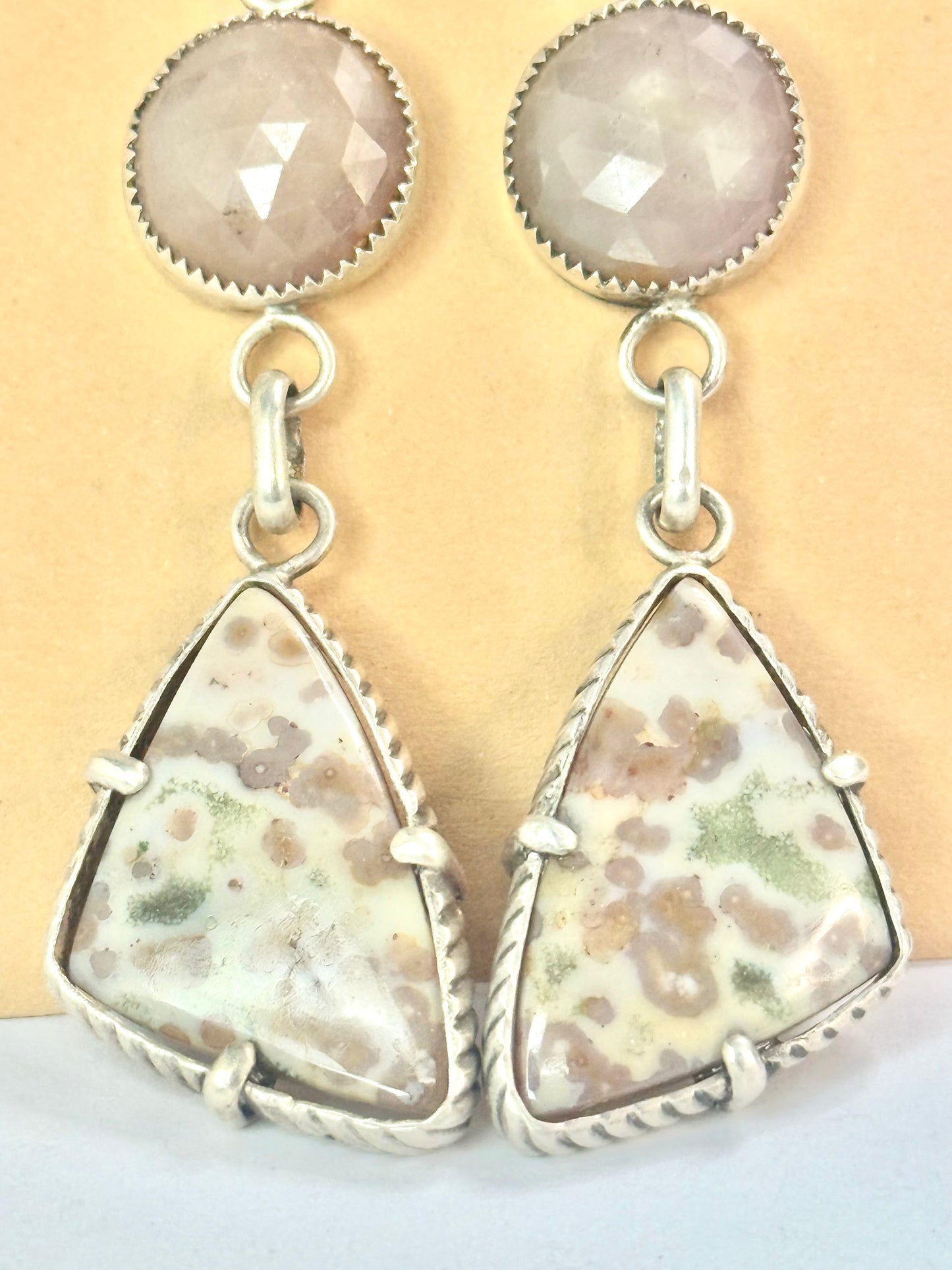 Rose Quartz & Agate Earrings