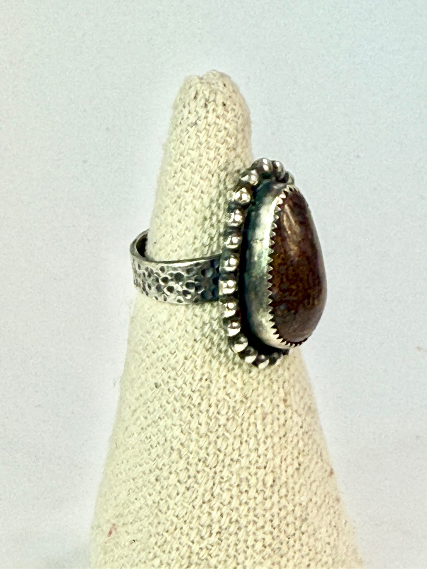 Dinosaur Gembone Teardrop Ring - Size 7.25