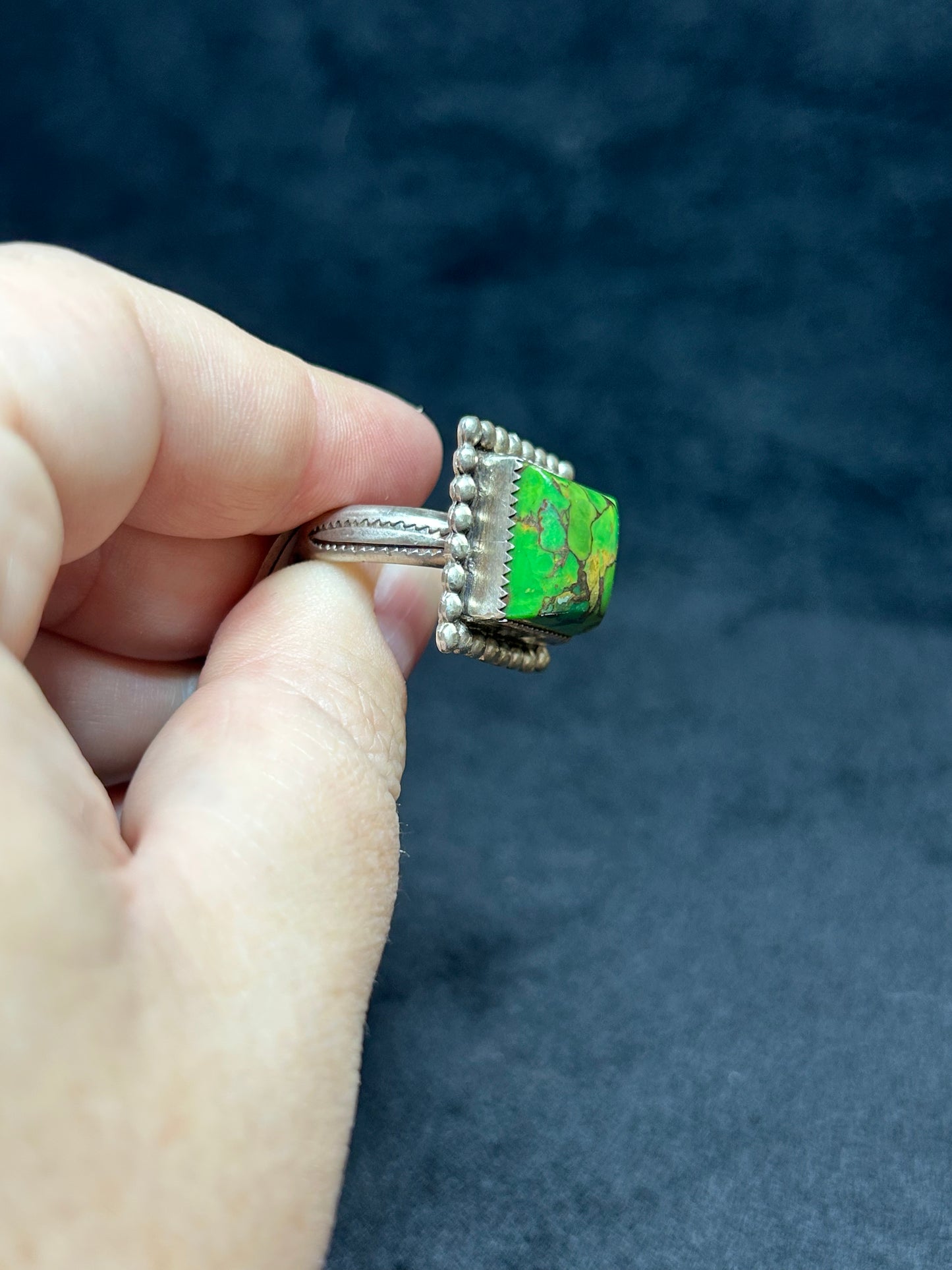Green Turquoise Ring - Size 8