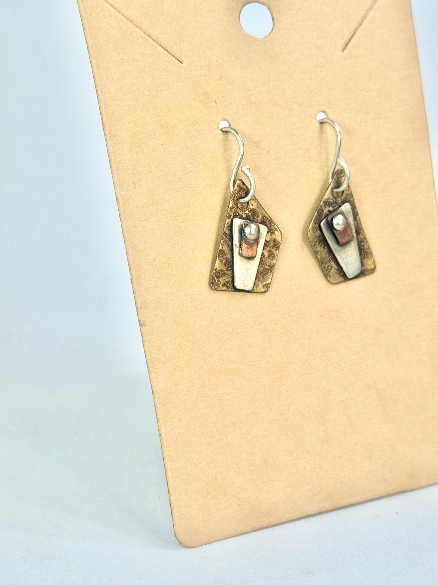 Abstract Mixed Metal Earrings
