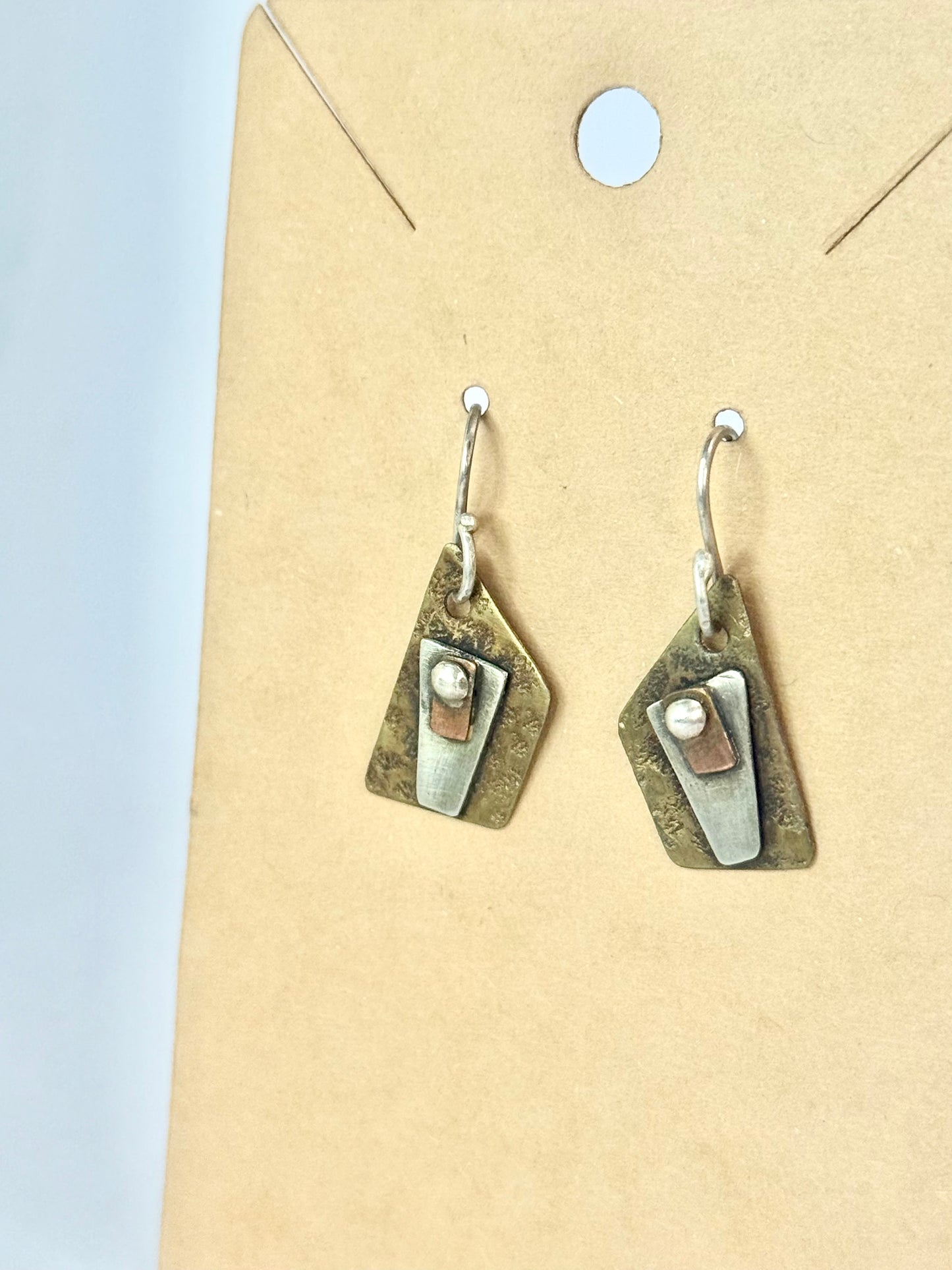 Abstract Mixed Metal Earrings
