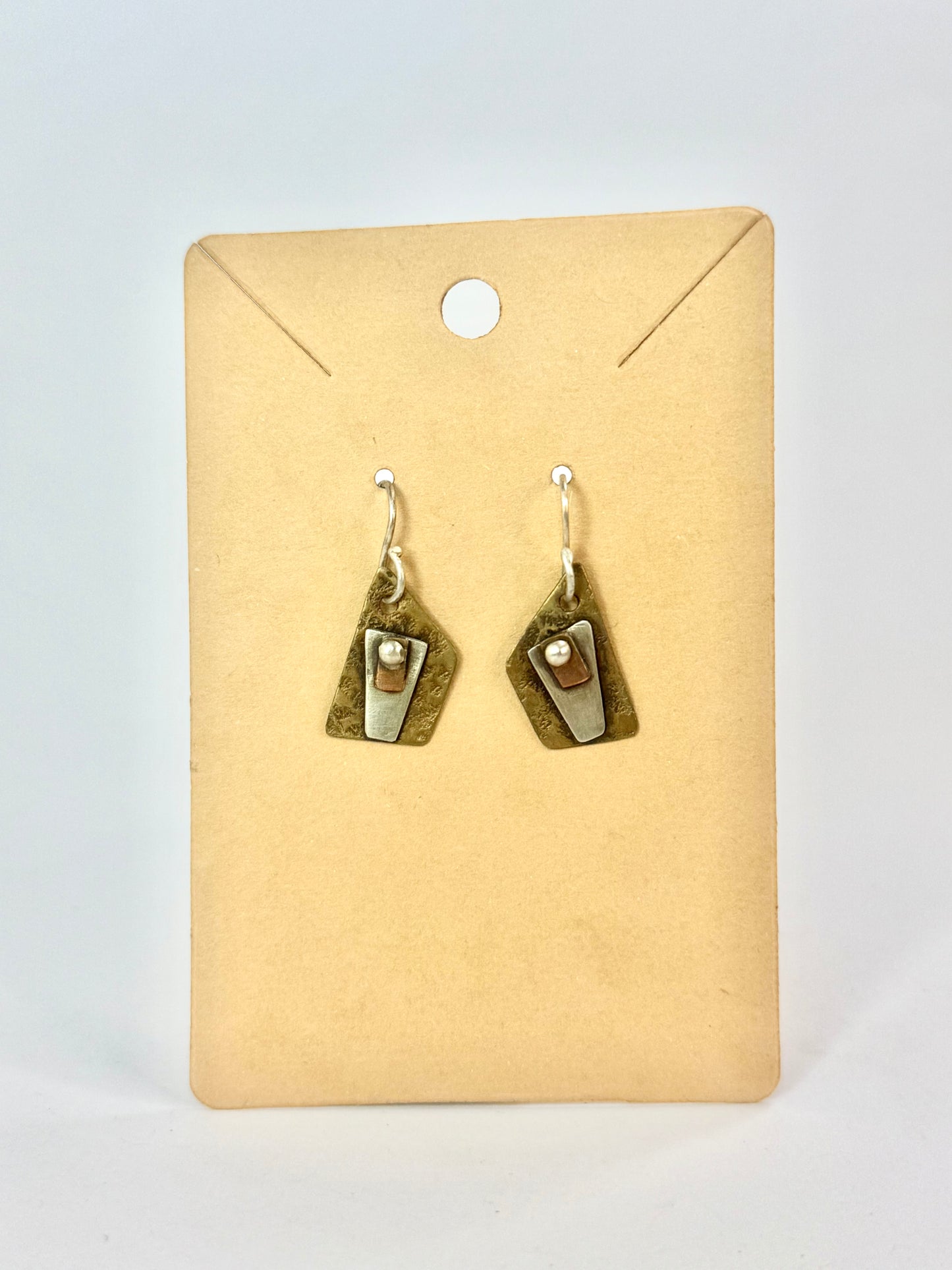 Abstract Mixed Metal Earrings