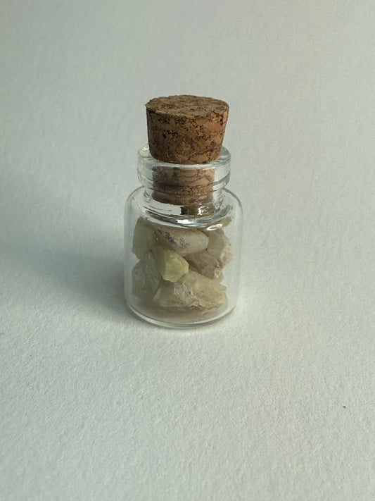 Small Bottle of Green Garnets