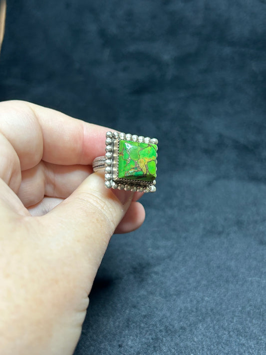 Green Turquoise Ring - Size 8